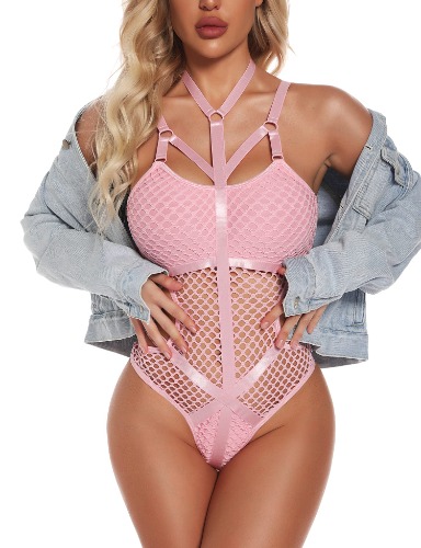 Aranmei Sexy Lingerie for Women Mesh Bodysuit One Piece Women'S Swimsuit See Through Lingerie