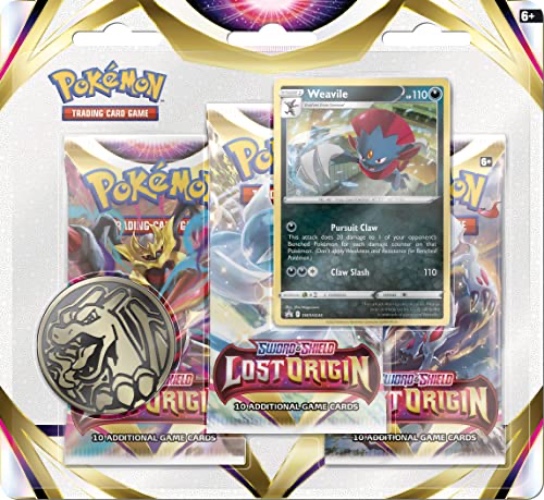 Pokémon TCG: Sword & Shield – Lost Origin Triple Pack (3 Boosters & Weavile Foil Promo Card) - Pokémon TCG: Sword & Shield – Lost Origin Triple Pack (3 Boosters & Weavile Foil Promo Card)