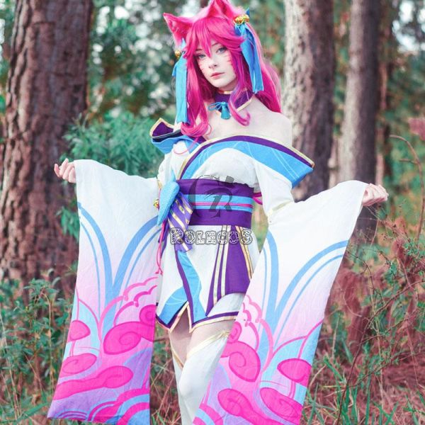 LOL Spirit Blossom Ahri Cosplay Costume Halloween Costume