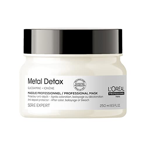 L'Oreal Professionnel Metal Detox Hair Mask | Deep Conditioner & Treatment | Protects Color, Prevents Damage & Nourishes Hair | For Dry, Damaged Hair | Sulfate-Free - 8.5 Fl Oz (Pack of 1)
