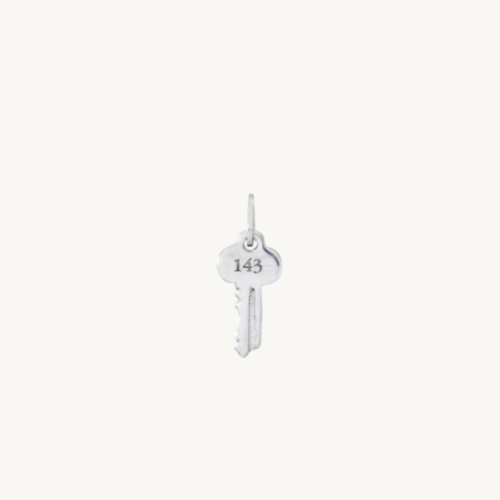 Tiniest Key Charm, Silver