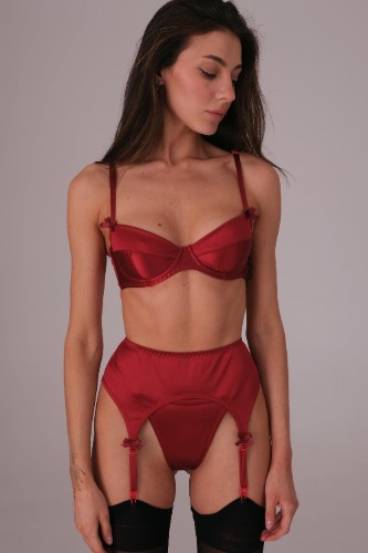 Valessa Gloss Rouge garter belt | M-L / Red