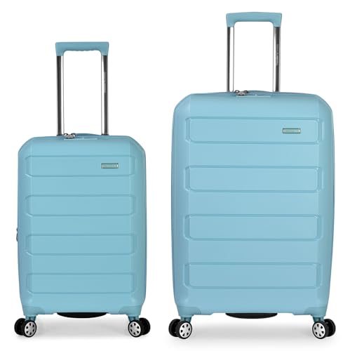 Traveler's Choice Pagosa Indestructible Hardshell Expandable Spinner Luggage, Baby Blue, 2-Piece Set (22/26) - 2 Piece Set - Baby Blue