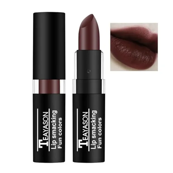 AKARY Marsala Lipstick Long Lasting Lip Gloss, Goth Lipstick Makeup Vintage Lipstick Cosmetics Party Makeup Gift, Professional Foundation for Women Halloween Party Cosplay, Special Effects Make Up
