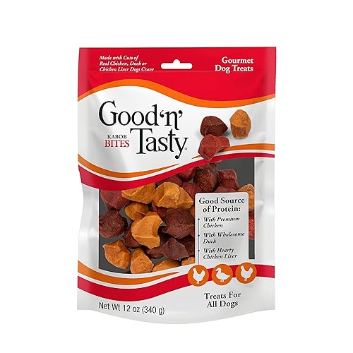 Good ‘N’ Tasty Kabob Bites, Gourmet Treats for All Dogs, Made with Real Chicken - 12 Ounce (Pack of 1) - Kabob Bites