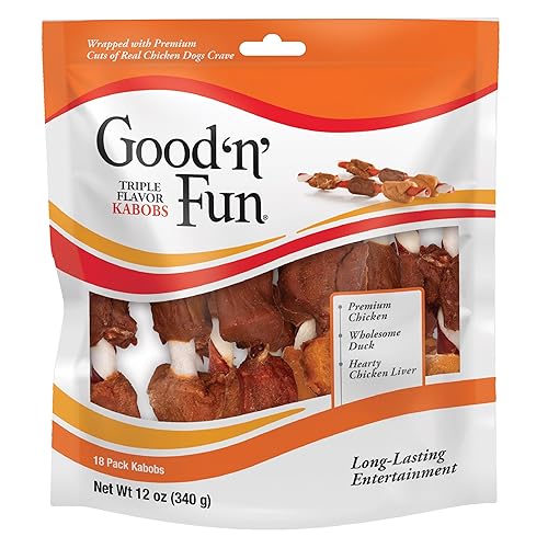 Good'N'Fun Triple Flavored Rawhide Kabobs for Dogs