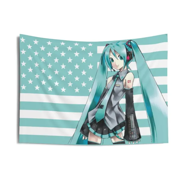 Hatsune Miku, american flag, vocaliod,