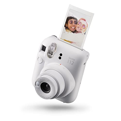 Fujifilm Instax Mini 12 with 60mm Instax Mini Lens, Featuring Lightweight Design and 0.3 Meter to Infinity Focus Range (Clay White) - Clay White - Camera only