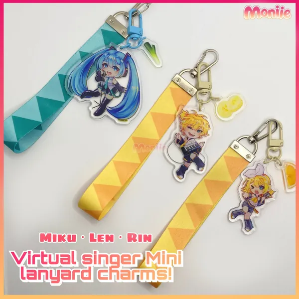 Mini VOCALOID lanyard keychains || Miku, Rin, Len