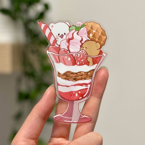 Transparent Vinyl Sticker: Strawberry Parfait | Default Title