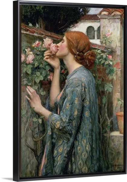 The Soul of the Rose, 1908 Solid-Faced Canvas, Black Floating Frame