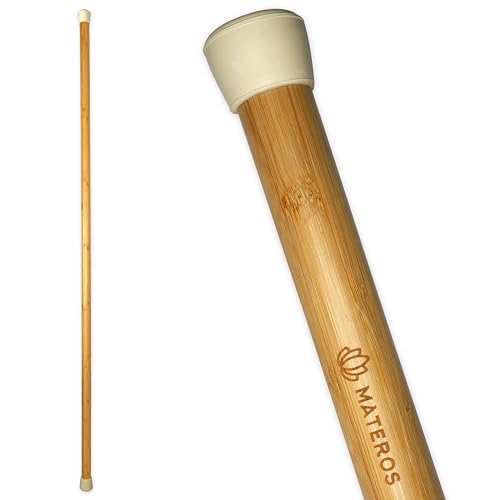 Materos Yoga Stick- 5ft Bamboo Mobility Stick- Premium Yoga Dowel- Physical Therapy Aide, Posture Corrector, Balance Support Stick, Stretching/Flexibility/Exercise Stick - 10