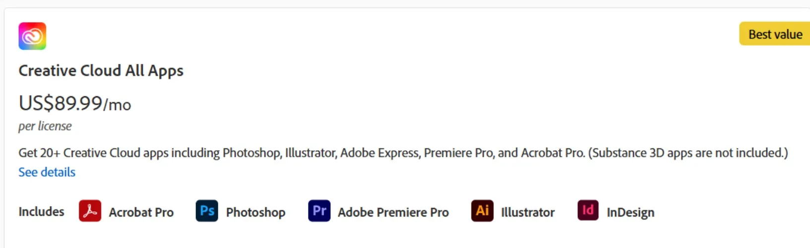 Adobe Creative 1 month Subscription