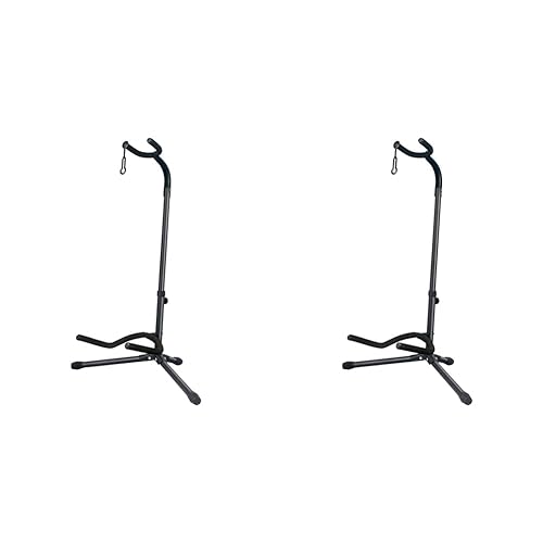 GLEAM Guitar Stand - Adjustable for Electric, Acoustic Guitars and Bass, Guitar Accessories (Pack of 2) - CG-4 (Pack of 2)