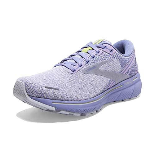 Brooks Women's Ghost 14 Neutral Running Shoe - 8 - Lilac/Purple/Lime