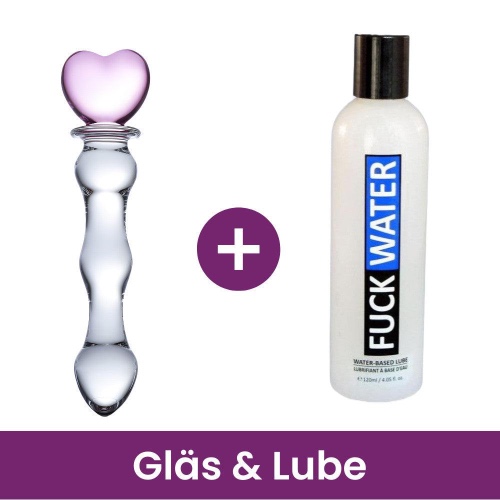Gläs 8" Sweetheart Glass Dildo - Gläs & 4oz Lube