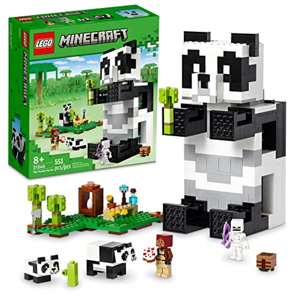 LEGO Minecraft The Panda Haven, Movable Toy House with Baby Pandas Animal Figures, Gaming Toys for Kids, Gift Idea for Boys and Girls Ages 8 Plus, 21245