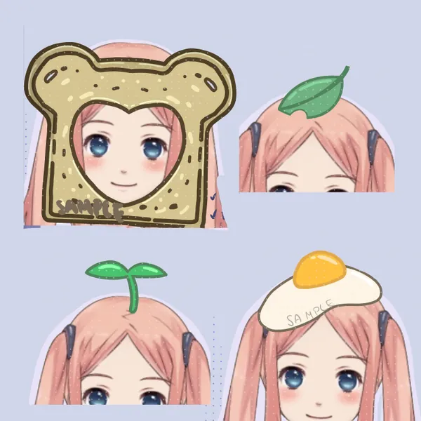 Toast Plant Leaf egg for Vtuber Stream Twitch Youtube | PNGtuber | Vtuber | Emote for Stream | Streamer | hat | Asset