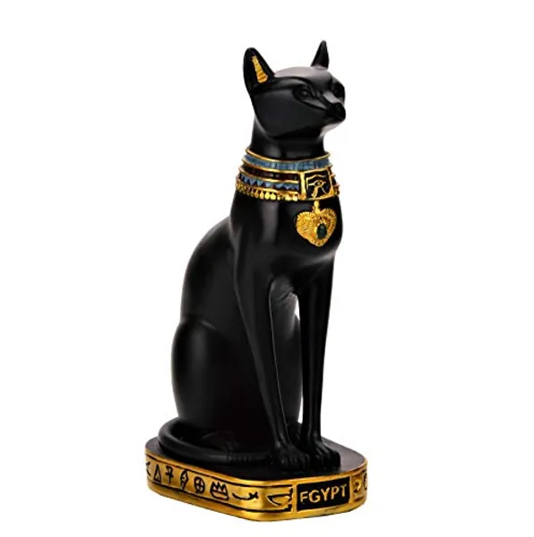 NileCart Egyptian Bastet Collectible Figurine Cat Goddess Statue - Made in Egypt (Large 7.5 inches Tall)
