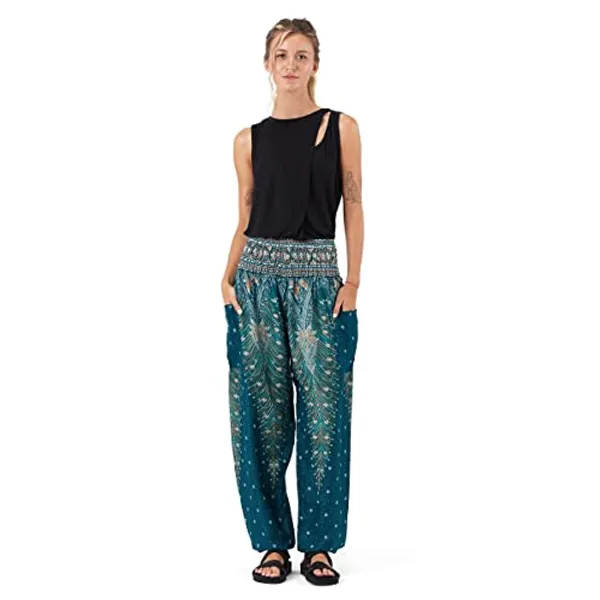 Happy Trunks Harem Pants for Women/Women’s Yoga Pants with Pockets (S-XXL) Hippie Clothes/Boho Clothes for Women/Beach Lounge
