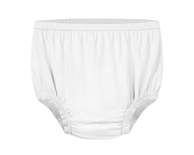 Adult Diaper Cover Silent Waterproof Plastic Rubber Pants for Incontinence Leak Protection with Light Absorbent Layer (White, XL) - XL - White