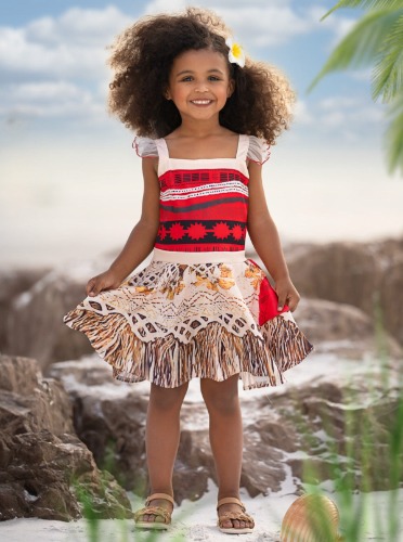 She Knows The Way Polynesian Princess Dress | Red / 3T