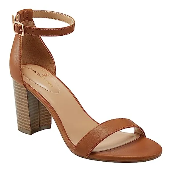 Bandolino Women's Armory Heeled Sandal, Luggage 102, 7