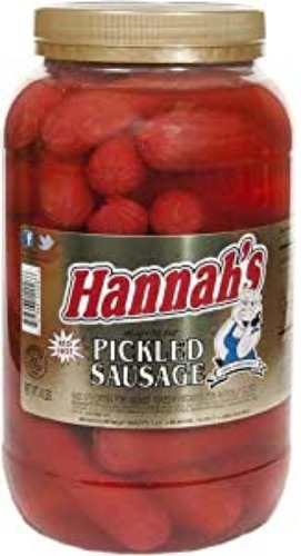 Hannah's Hot Pickled Sausage 39 ct. Gallon Jar