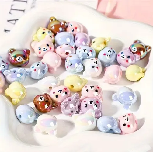 80 Holographic Bear Beads