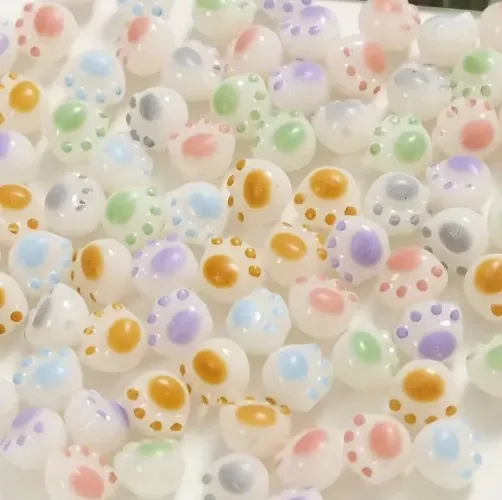 40 pcs Cat paw print beads