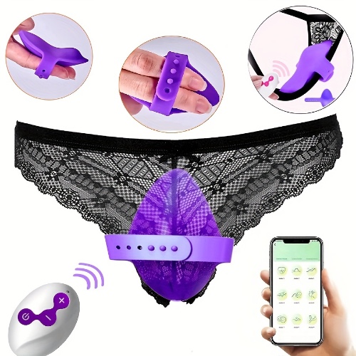 1pc Wearable Panty Vibrator, Adjustable Size App Remote Butterfly Clitoral Vibrator Mini Vibrating Panties With 10 Patterns G-Spot Invisible Vibrator For Ladies Adult Erotic Products