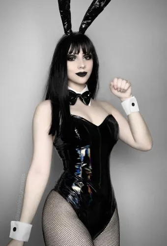 Woman Sexy Cute Japanese Style Black Bunny Girl One Piece Bodysuit Backless Bunny Suit Outfits Cosplay Costume with Headdress and Bow Accessory