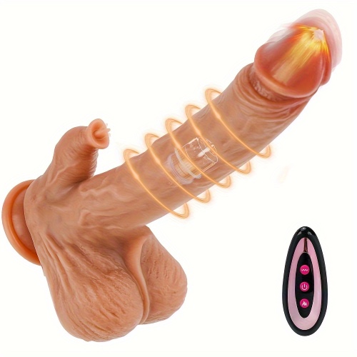 1pc Thrusting Dildo Vibrator Sex Toys For Women, Wireless Remote Control Realistic Dildo Clitoris Stimulator With 9 Vibrating Modes &amp; 3 Thrusting, Heated Adult Sex Toys For Women