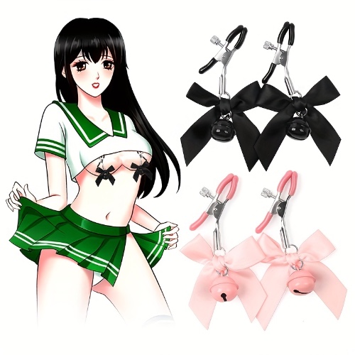 1 Pair Sexy Bow Bell Female BDSM Nipple Clip Sex Toy Adult Supplies