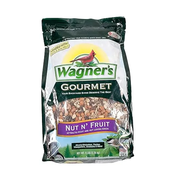 Wagner's 82072 Gourmet Nut & Fruit Wild Bird Food, 5 Pound (Pack of 1) - 5 Pound (Pack of 1) - Bird Food