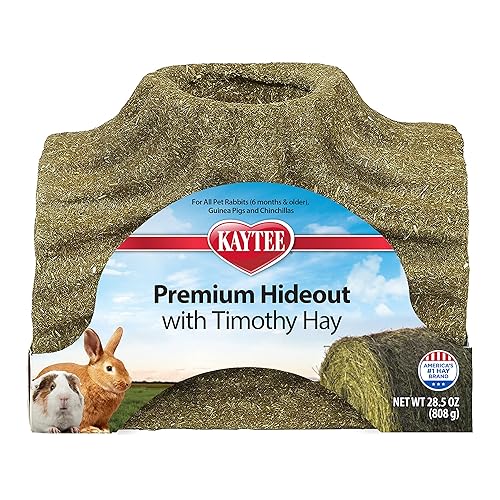 Kaytee Premium Timothy Treat Hideout For Pet Rabbits, Guinea Pigs, and Chinchillas, Large - Large (Pack of 1) - Brown
