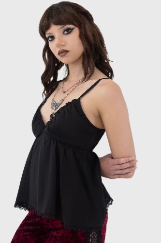 Bitter Soul Cami Top | L / Black / 98% Polyester 2% Elastane