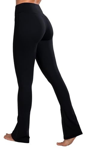 Sunzel Butterflycra High Waist Mini Flared Leggings for Women, Tummy Control Casual Flare Yoga Pants for Yoga Workout Gym - 30" Inseam - Large - 30"Black