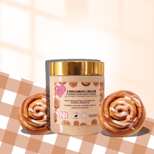 Cinnamon Cream Body Scrub | 8.5 oz | 240 g Gold Jar