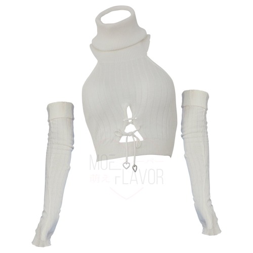 Winter Fox Sweater Top and Skirt - White / Top / M/L
