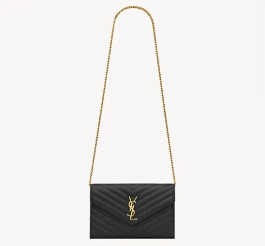 Saint Laurent Pochette Catena Cassandre in Pelle Di Agnello