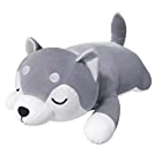 Husky Stuffed Animal Throw Pillow, Huskies Anime Body Pillow, Kawaii Plush Stuff Animal, Big Plushie Stuffed Dog Squishy Pillow Gifts for Boys Girls (30")