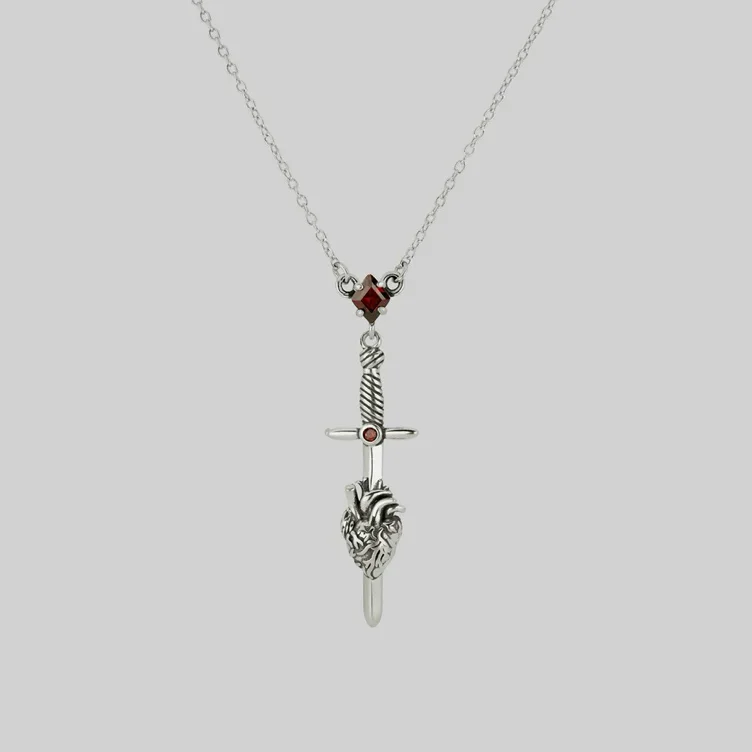 ALL MY HEART. Sword & Heart Necklace - Silver | Silver