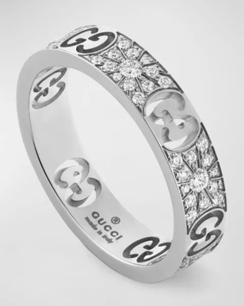 18k White Gold Icon Stardust Diamond Ring 