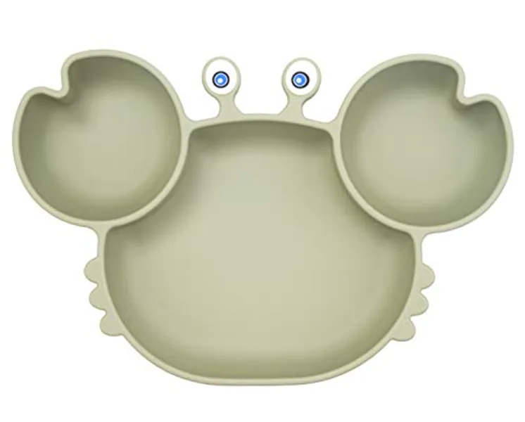Baby Teller Schüssel Mini Silikon Platte für Baby Kleinkinder und Kinder Tragbar Teller Baby Rutschfest Babyteller Saugen Abwaschbar für Spülmaschine, Mikrowelle
