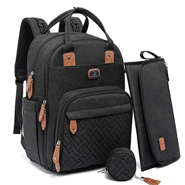 Dikaslon Wickeltasche Rucksack Großer Wickelrucksack mit Multifunktions-Babytaschen und mobiler Wickelauflage - Schnullerhalter und Kinderwagengurte - für Mama und Papa, Einheitsgröße