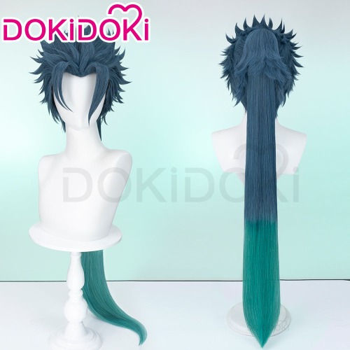 DokiDoki Game Wuthering Waves Cosplay Ji Yan Wig Long Straight Blue Green Hair Jiyan | Wig Only-Order Processing Time Refer to Description Page