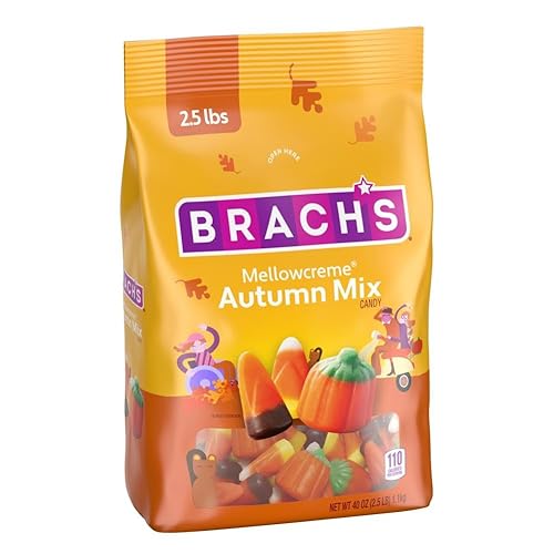 Brach's Mellowcreme Autumn Mix Candy Corn Bag, 2.5 Pound - Autumn Mix - 2.5 Pound (Pack of 1)