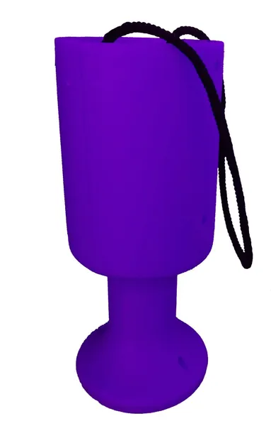 Round Handheld Plastic Charity Collection Box - Purple