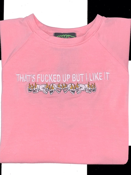 THATS FUCKED UP BABY TEE IN PINK